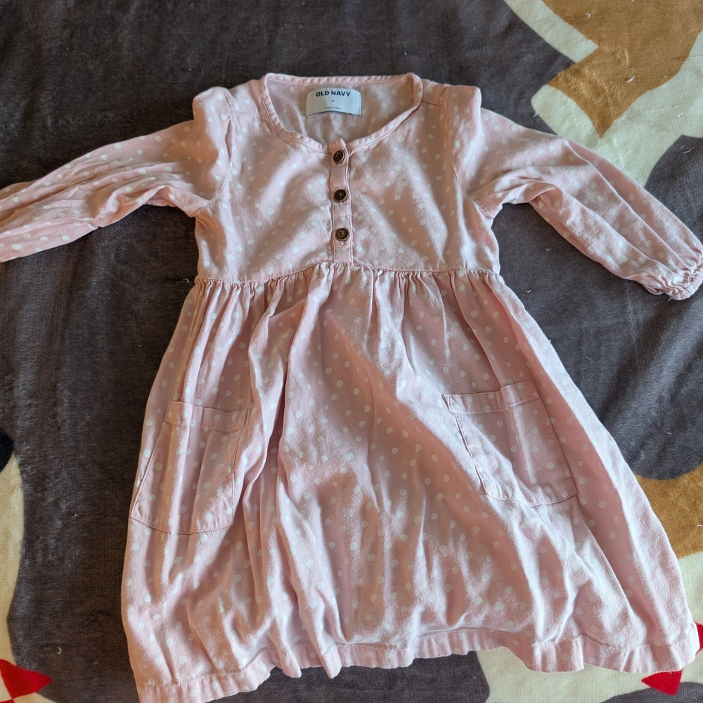 Old Navy Light Pink Polka Dot Button Top